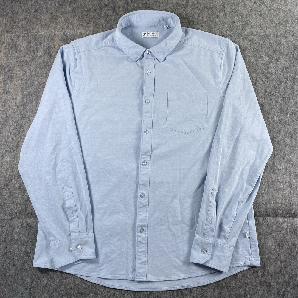 7 Diamonds 4 Way Stretch Shirt Men's XL Long Sleeve Denim‎ Chambray Work Casual